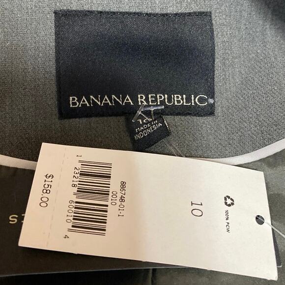 NEW Banana Republic Gray Bell Long Sleeve Zip Up Blazer Coat Jacket Size 10 - Picture 4 of 5